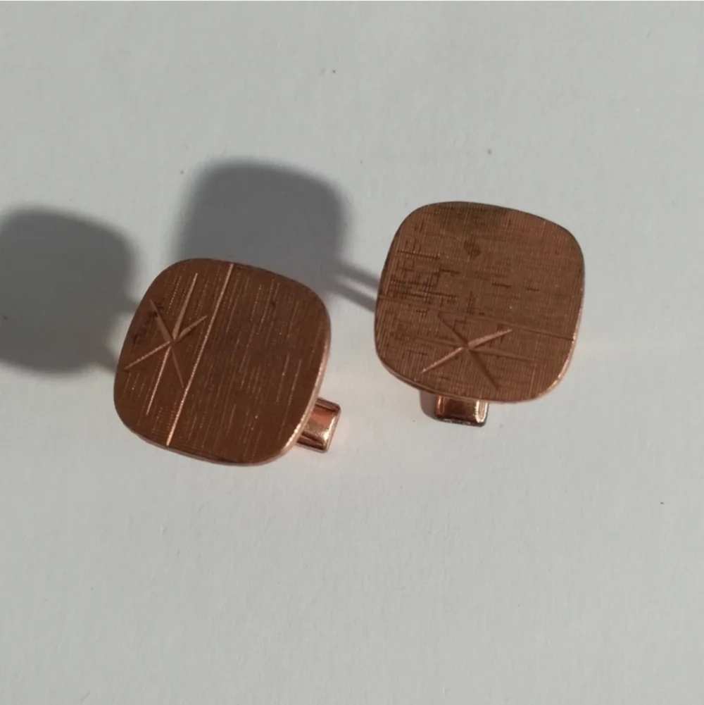 Copper Tone Star Grid Cufflinks